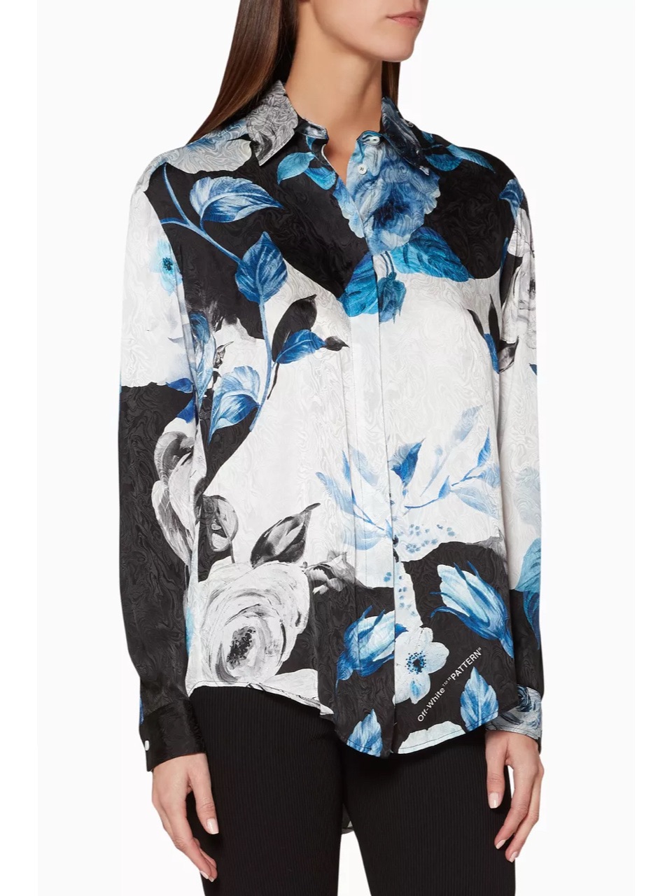 Off White Virgil Abloh Silk Button Down Floral Shirt Medium